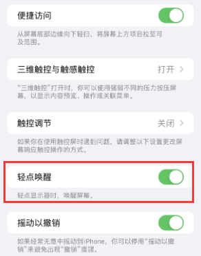 牡丹江苹果授权维修站分享iPhone轻点无法唤醒怎么办 