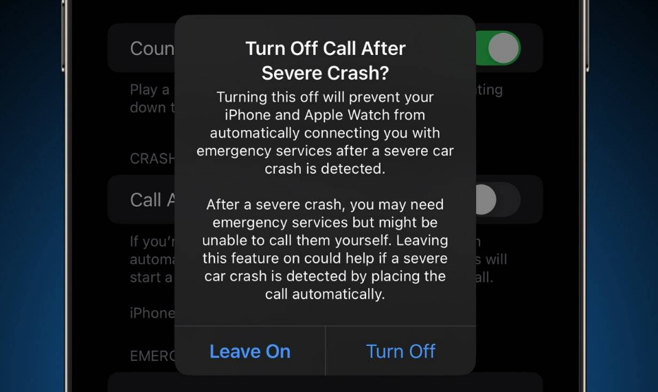 牡丹江苹果14维修分享 iPhone 14 和 Apple Watch 上关闭崩溃检测 